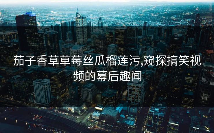 茄子香草草莓丝瓜榴莲污,窥探搞笑视频的幕后趣闻